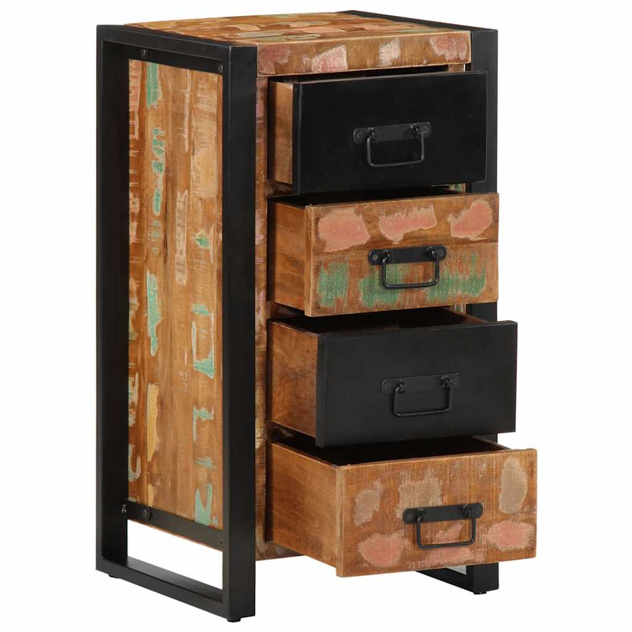 Ladekast 40x40x90 cm massief gerecycled hout meerkleurig