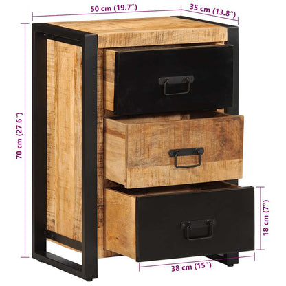 Ladekast 50x35x70 cm massief ruw mangohout