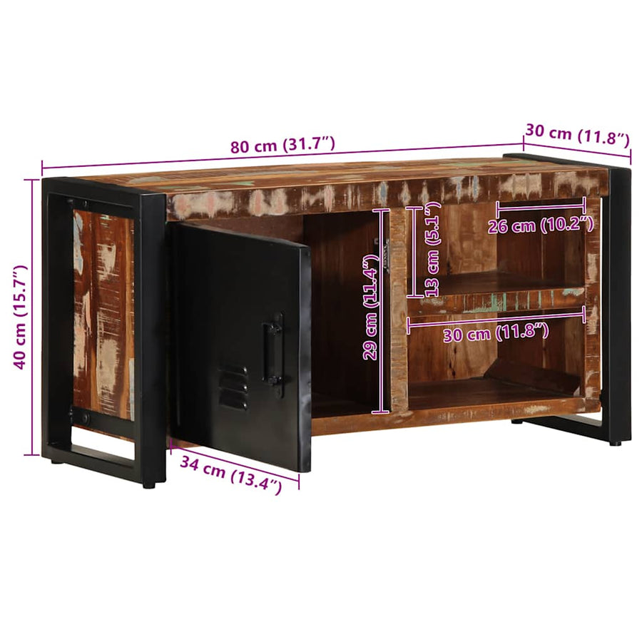 Tv-meubel 80x30x40 cm massief hout gerecycled