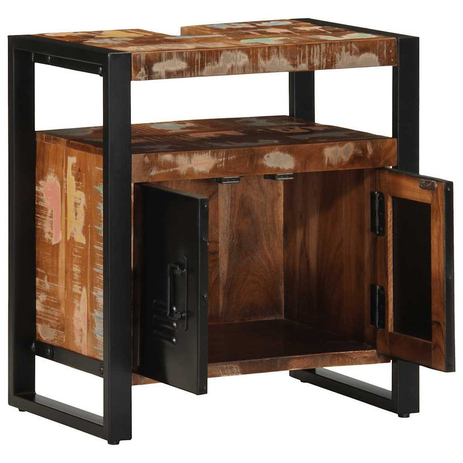 Badkamerkast 38x33x160 cm massief recycled hout