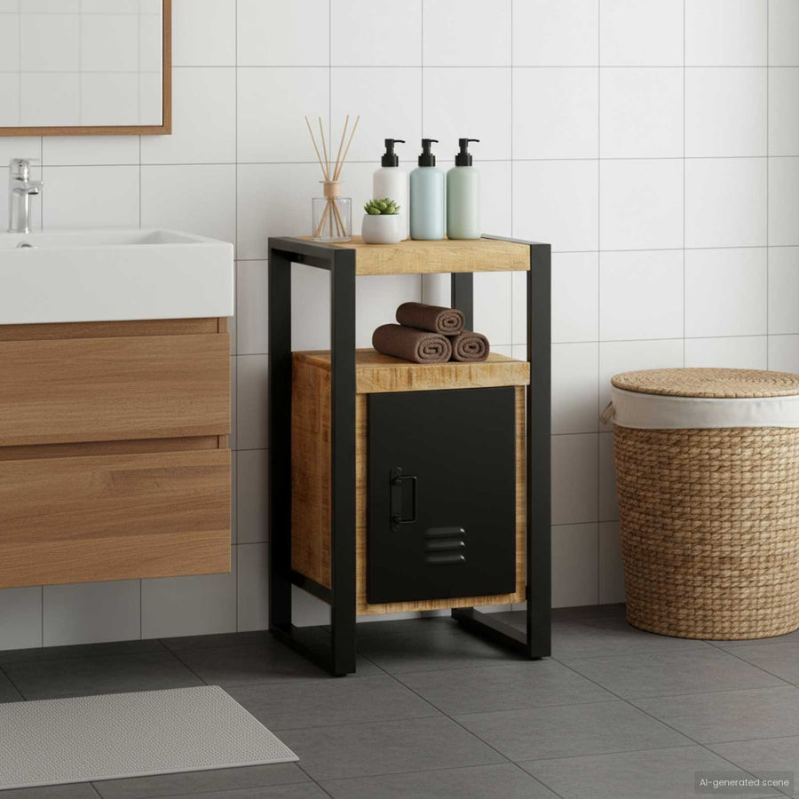 Badkamerkast met plank Bruin 40 x 35 x 75 cm Massief Mango Hout