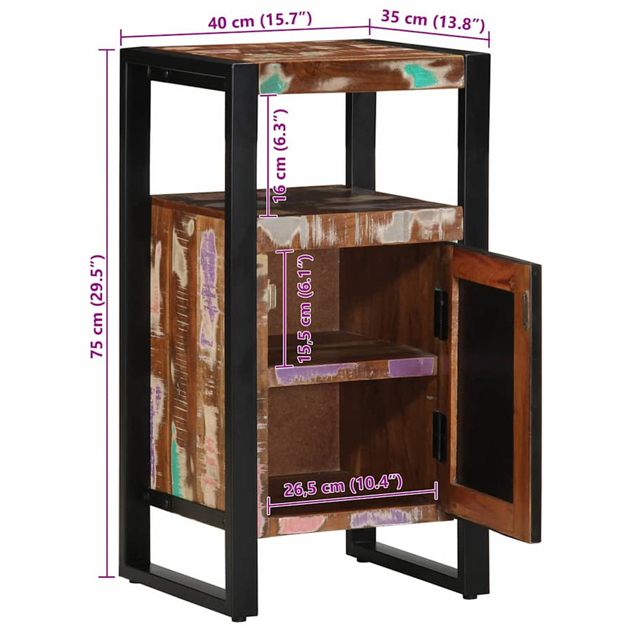 Badkamerkast Bruin 40 x 35 x 75 cm Massief Gerecycled Hout