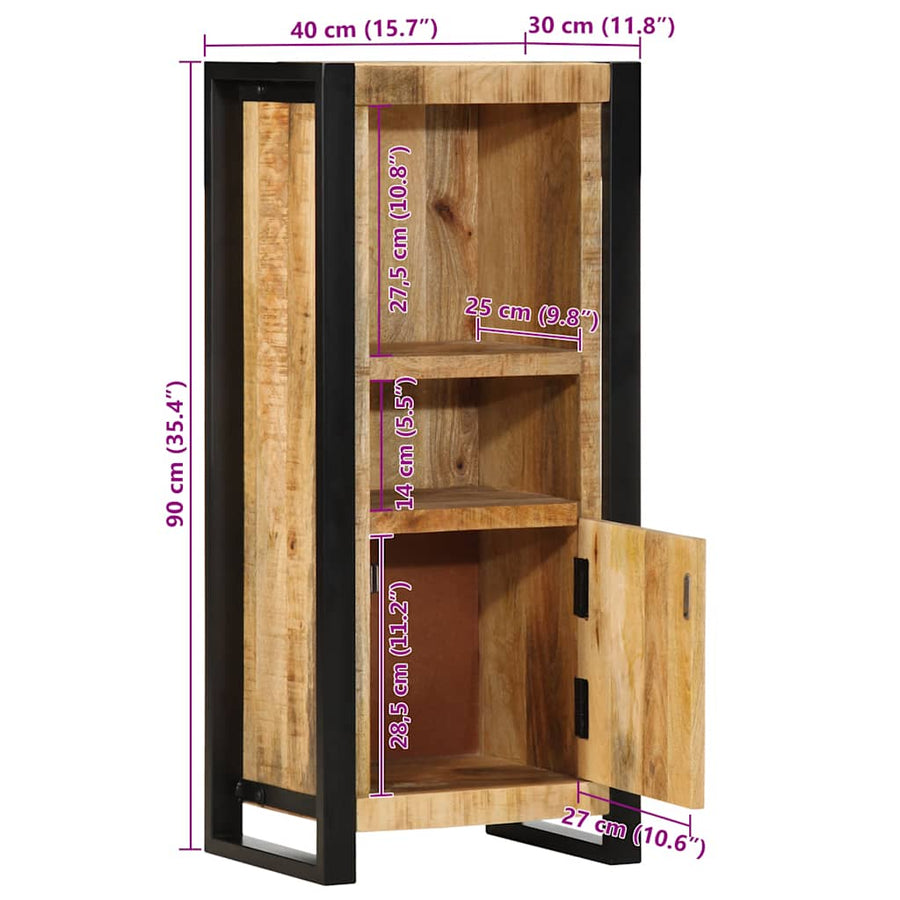 Badkamerkast 40X30X90 Cm Naturel Massief ruw mangohout