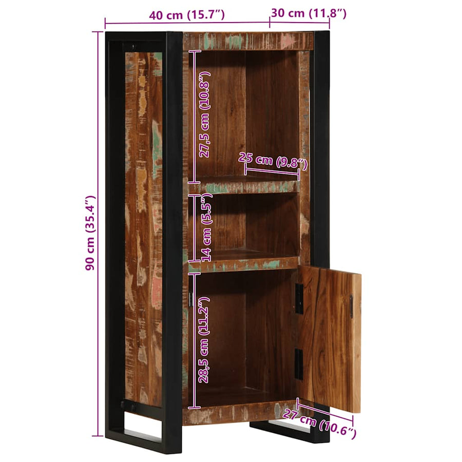 Badkamerkast 40x30x90 cm massief recycled hout