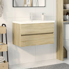 Badkamermeubelset 80x38.5x45 cm keramiek bewerkt hout