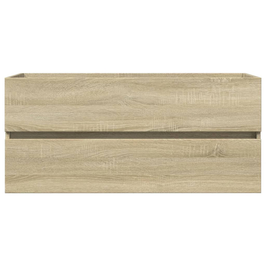 2-delige Badkamermeubelset keramiek en bewerkt hout