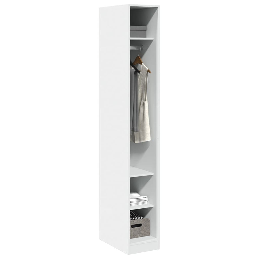 Kledingkast 30x50x200 cm bewerkt hout wit