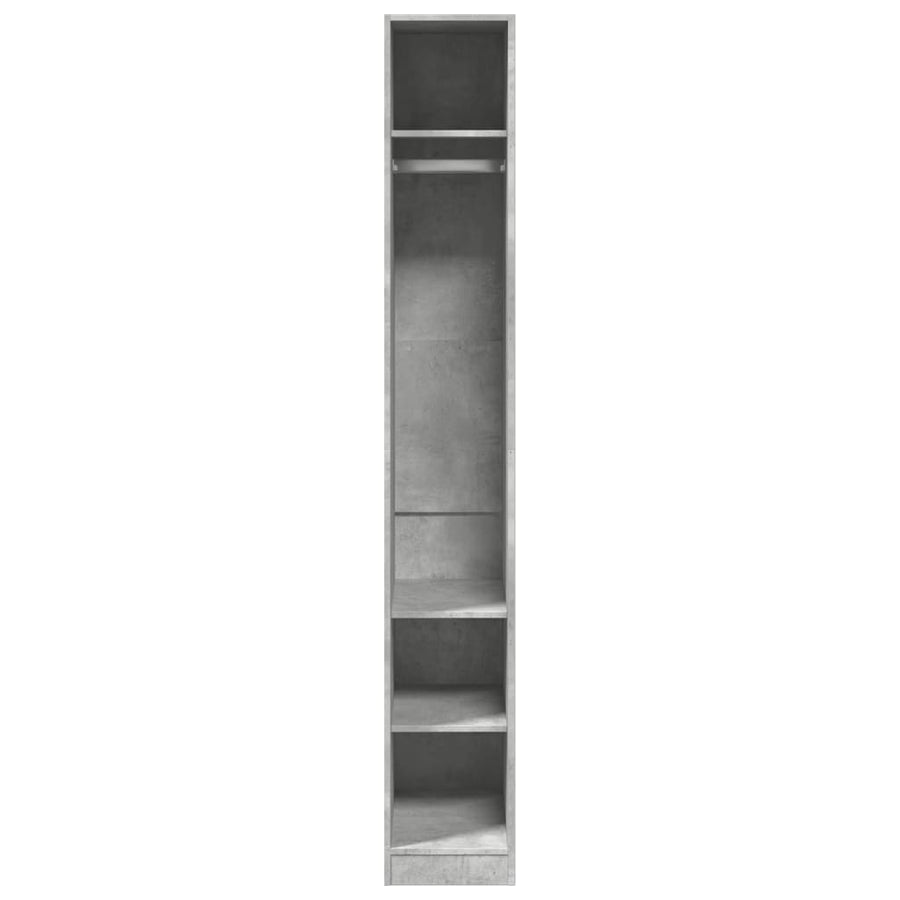 Kledingkast 30x50x200 cm bewerkt hout betongrijs
