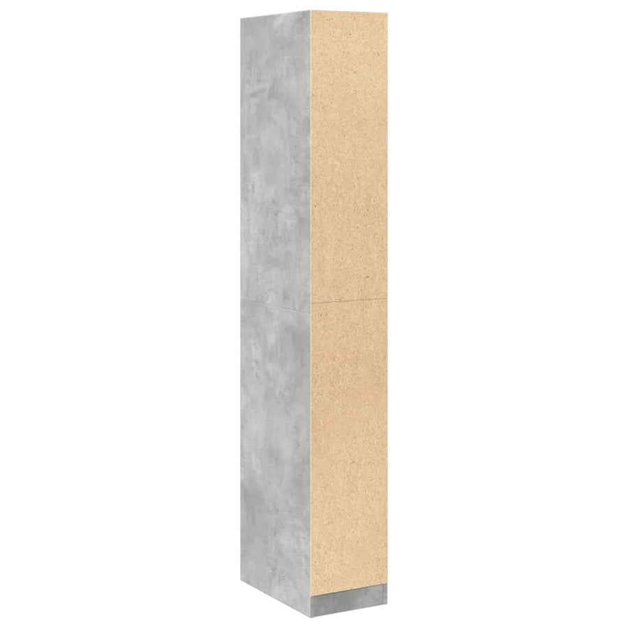 Kledingkast 30x50x200 cm bewerkt hout betongrijs
