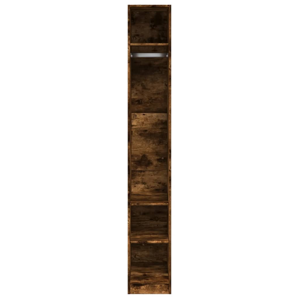 Kledingkast 30x50x200 cm bewerkt hout gerookt eikenkleurig