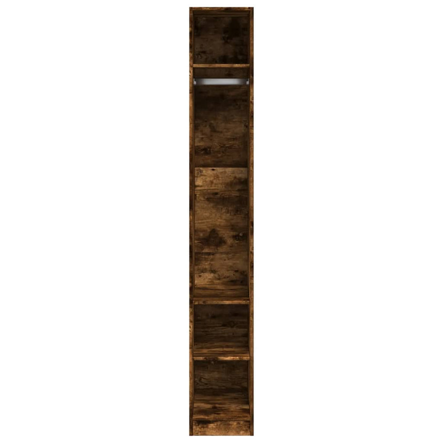 Kledingkast 30x50x200 cm bewerkt hout gerookt eikenkleurig