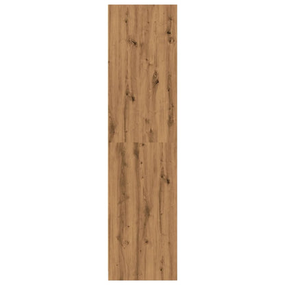 Kledingkast 30x50x200 cm bewerkt hout artisanaal eikenkleur