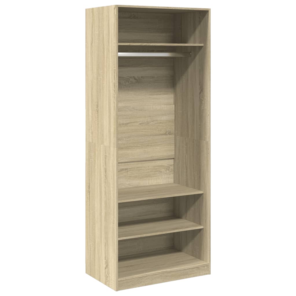 Kledingkast 80x50x200 cm bewerkt hout sonoma eikenkleurig