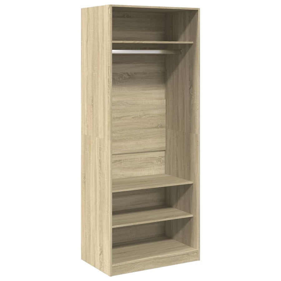 Kledingkast 80x50x200 cm bewerkt hout sonoma eikenkleurig