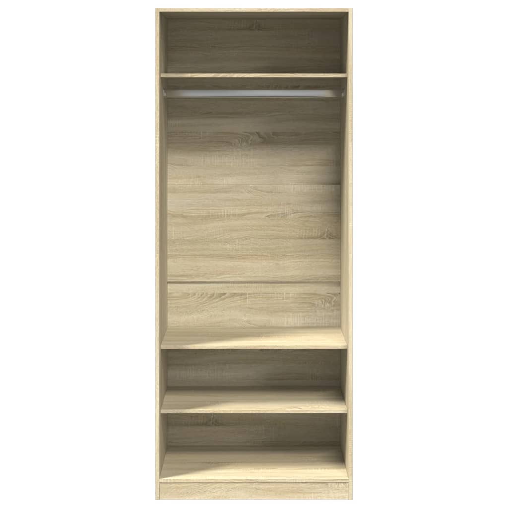 Kledingkast 80x50x200 cm bewerkt hout sonoma eikenkleurig