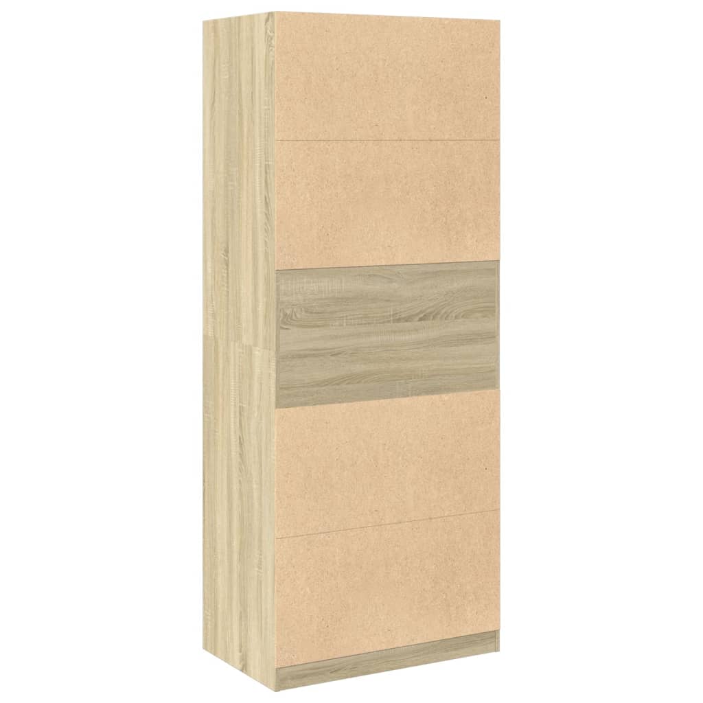 Kledingkast 80x50x200 cm bewerkt hout sonoma eikenkleurig