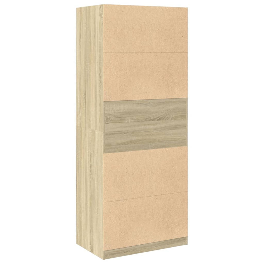 Kledingkast 80x50x200 cm bewerkt hout sonoma eikenkleurig