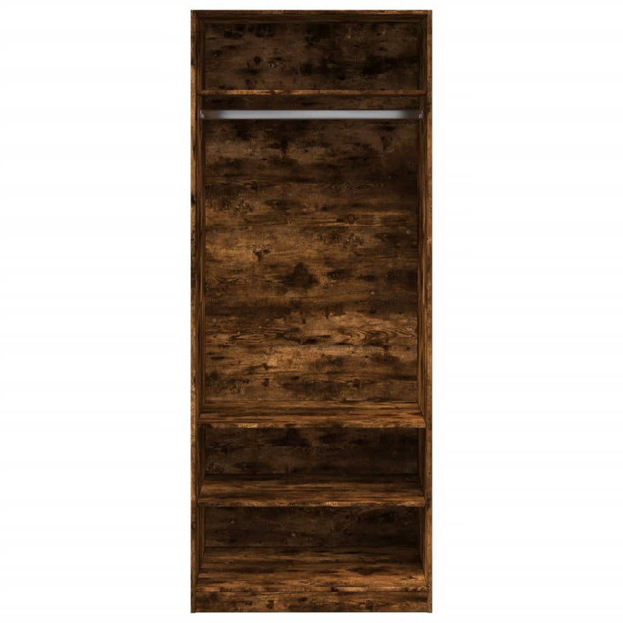 Kledingkast 80x50x200 cm bewerkt hout gerookt eikenkleurig