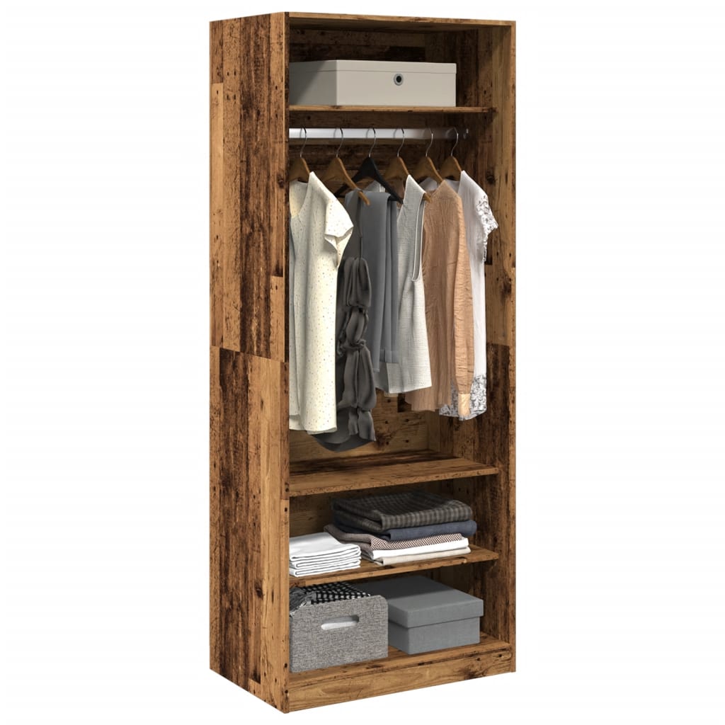Kledingkast 80x50x200 cm bewerkt hout oud hout