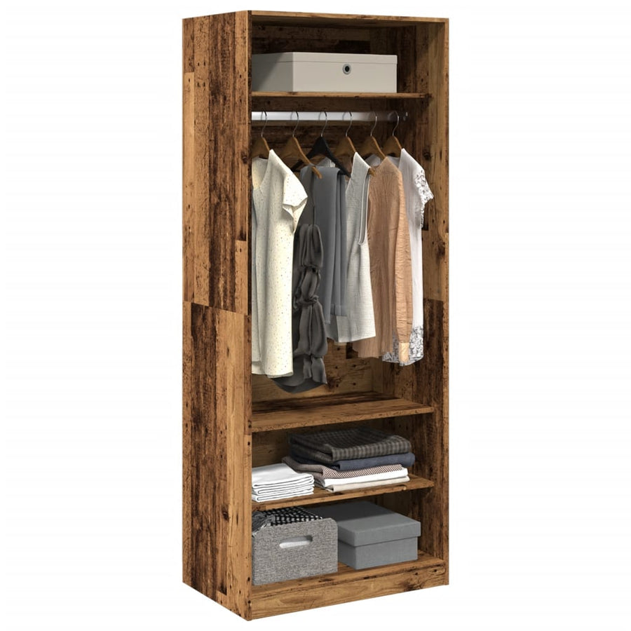 Kledingkast 80x50x200 cm bewerkt hout oud hout