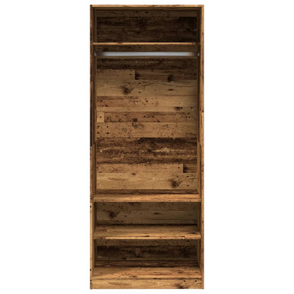 Kledingkast 80x50x200 cm bewerkt hout oud hout
