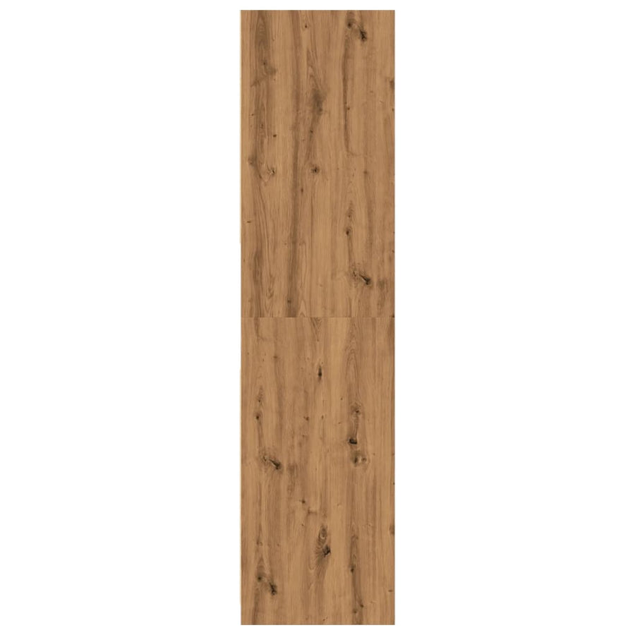 Kledingkast 80x50x200 cm bewerkt hout artisanaal eikenkleur