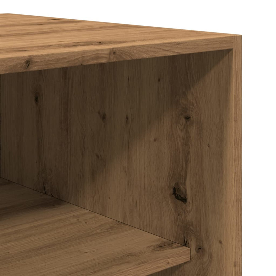 Kledingkast 80x50x200 cm bewerkt hout artisanaal eikenkleur