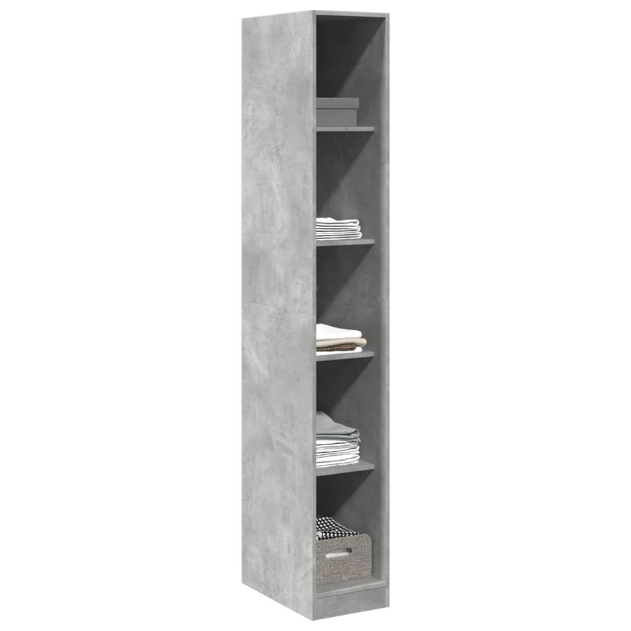 Kledingkast 30x50x200 cm bewerkt hout betongrijs