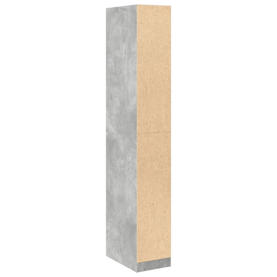 Kledingkast 30x50x200 cm bewerkt hout betongrijs