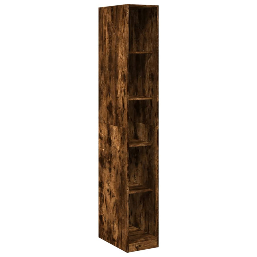 Kledingkast 30x50x200 cm bewerkt hout gerookt eikenkleurig