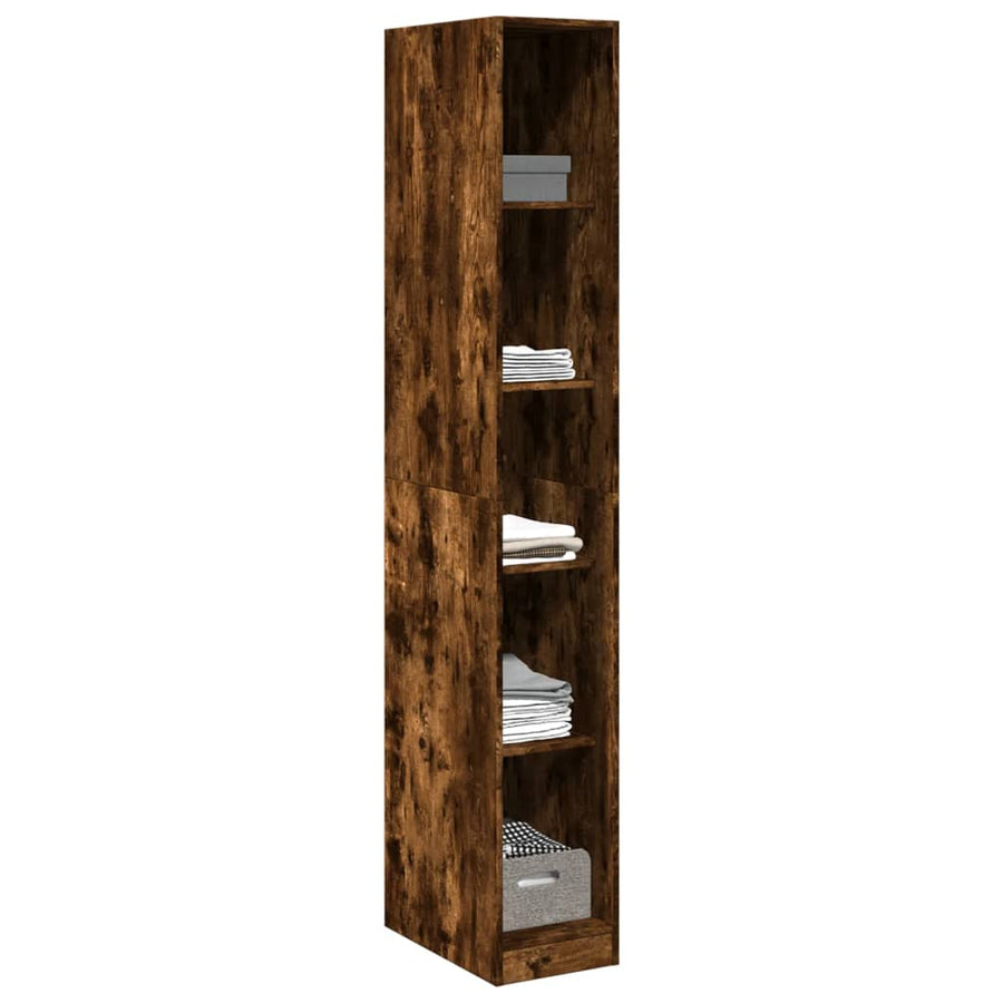 Kledingkast 30x50x200 cm bewerkt hout gerookt eikenkleurig