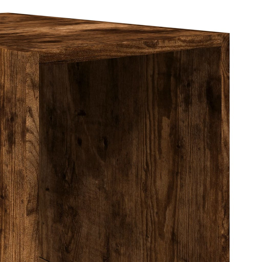 Kledingkast 30x50x200 cm bewerkt hout gerookt eikenkleurig