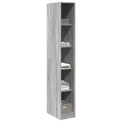 Kledingkast 30x50x200 cm bewerkt hout grijs sonoma eikenkleur