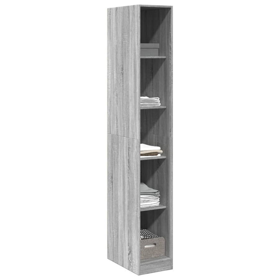 Kledingkast 30x50x200 cm bewerkt hout grijs sonoma eikenkleur