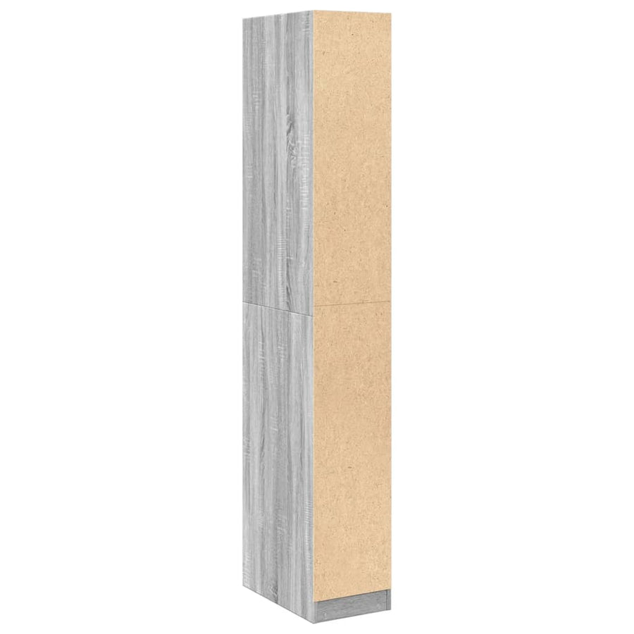 Kledingkast 30x50x200 cm bewerkt hout grijs sonoma eikenkleur