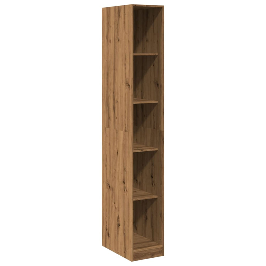 Kledingkast 30x50x200 cm bewerkt hout artisanaal eikenkleur