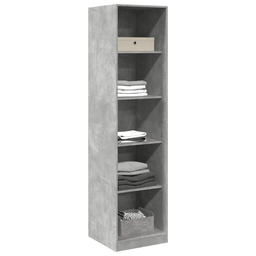 Kledingkast 50x50x200 cm bewerkt hout betongrijs