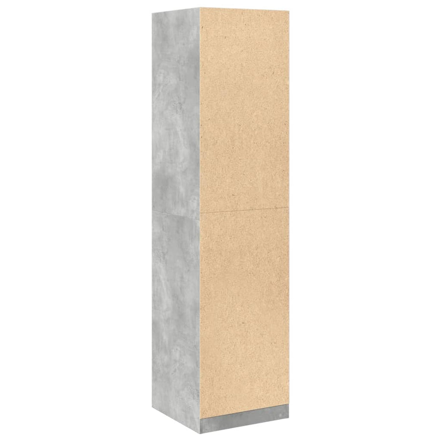 Kledingkast 50x50x200 cm bewerkt hout betongrijs