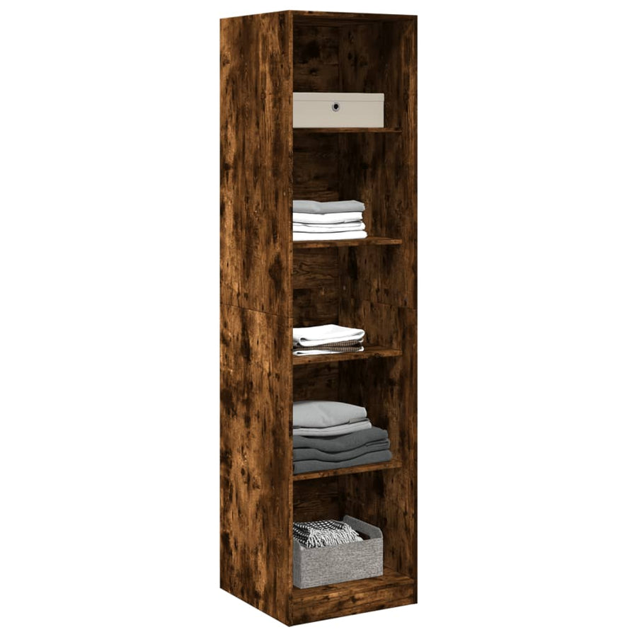 Kledingkast 50x50x200 cm bewerkt hout gerookt eikenkleurig