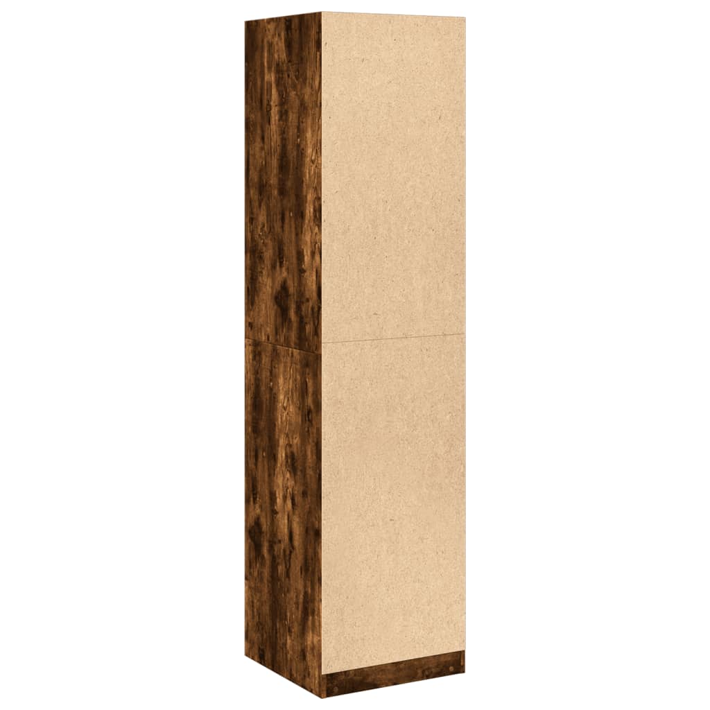 Kledingkast 50x50x200 cm bewerkt hout gerookt eikenkleurig