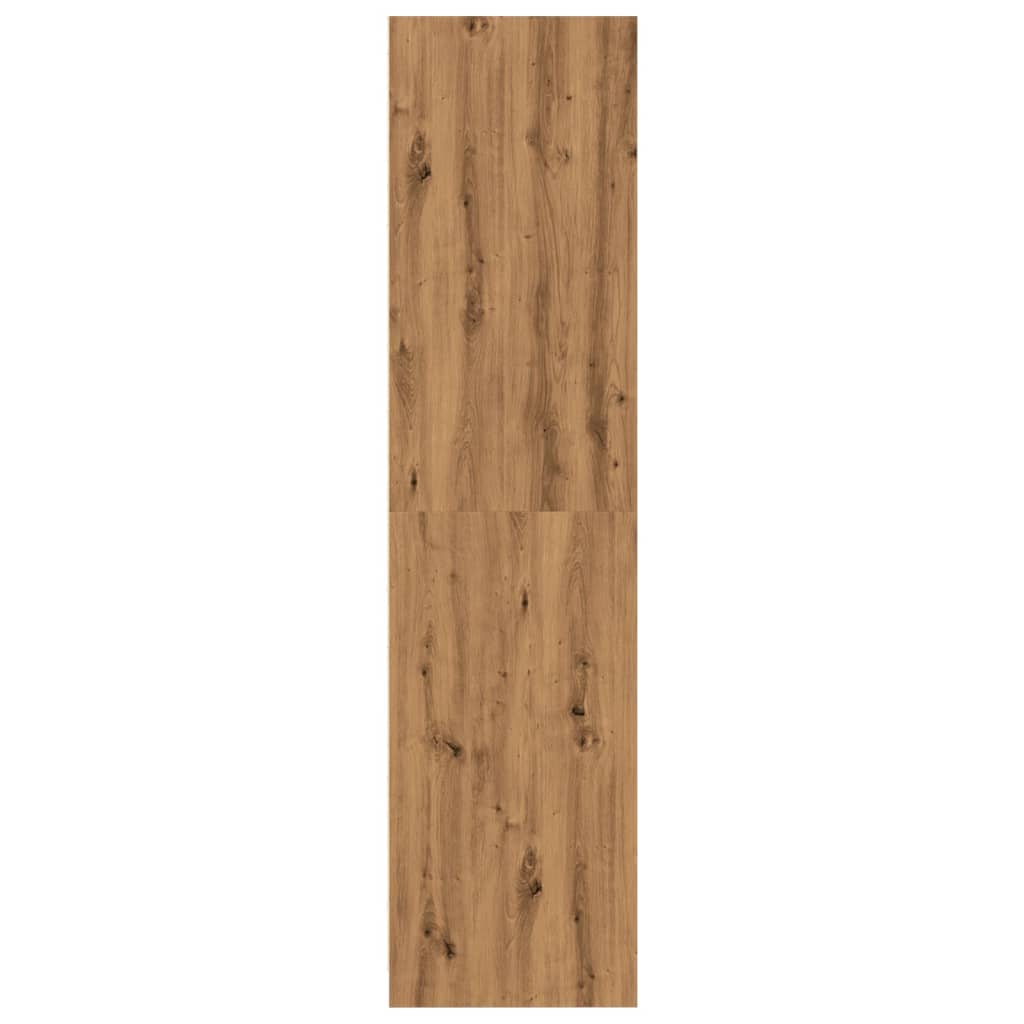 Kledingkast 50x50x200 cm bewerkt hout artisanaal eikenkleurig