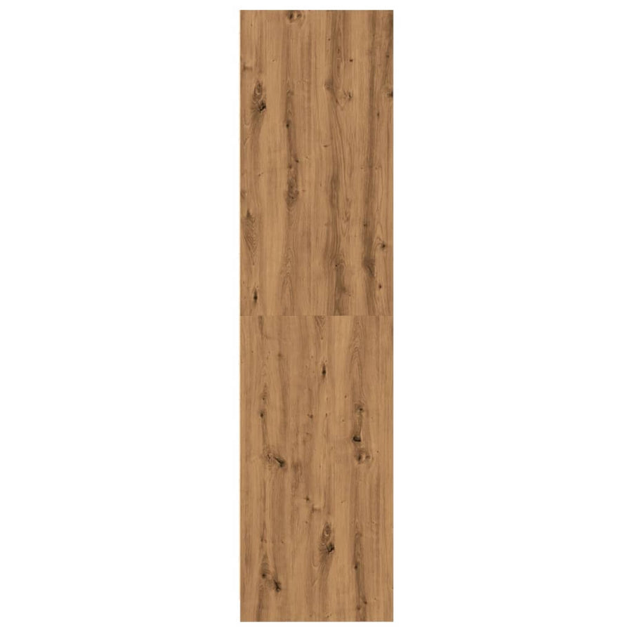 Kledingkast 50x50x200 cm bewerkt hout artisanaal eikenkleurig