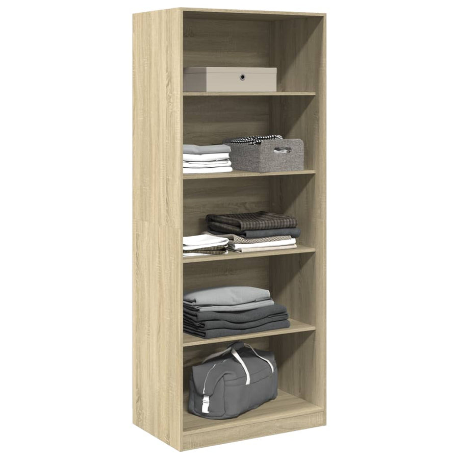 Kledingkast 80x50x200 cm bewerkt hout sonoma eikenkleurig