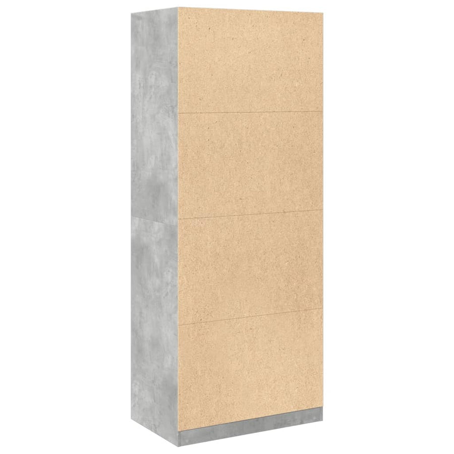 Kledingkast 80x50x200 cm bewerkt hout betongrijs