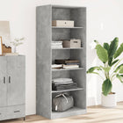 Wardrobe 80x50x200 cm engineered wood concrete grey