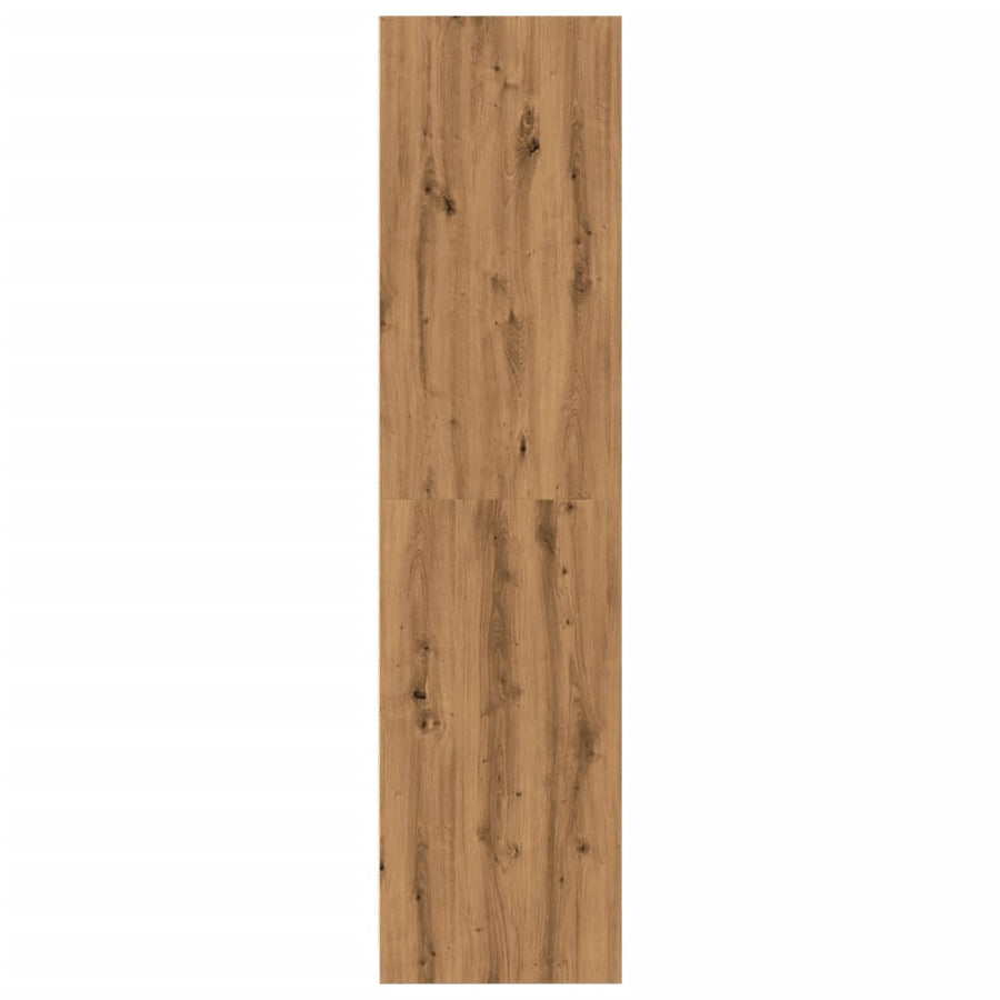 Kledingkast 80x50x200 cm bewerkt hout artisanaal eikenkleur
