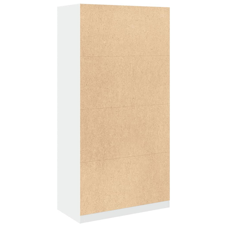 Kledingkast 100x50x200 cm bewerkt hout wit