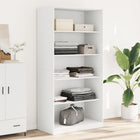 Kledingkast 100x50x200 cm bewerkt hout wit muurmontage
