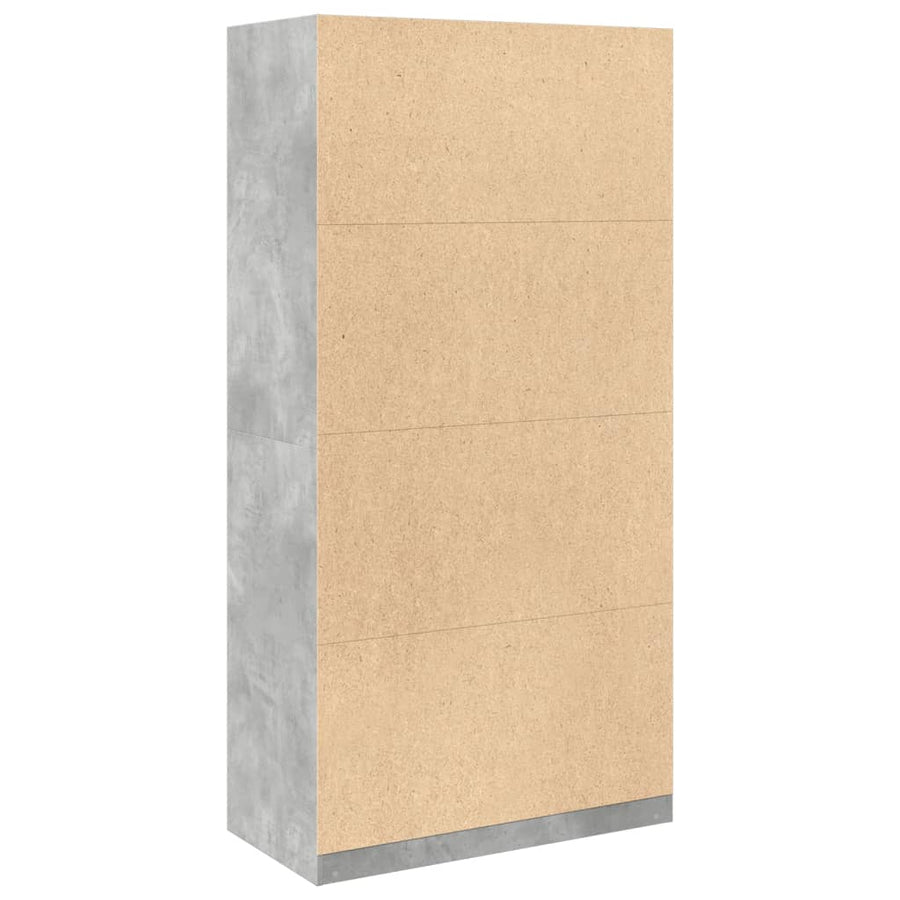Kledingkast 100x50x200 cm bewerkt hout betongrijs