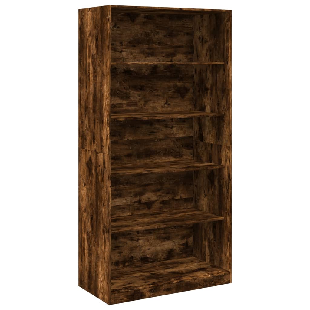 Kledingkast 100x50x200 cm bewerkt hout gerookt eikenkleurig